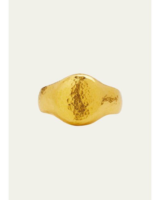 Gurhan Hammered 22K Yellow Signet Ring