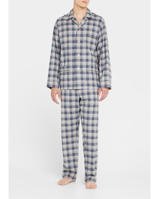 Emanuele Maffeis Check Cotton Long Pajama Set