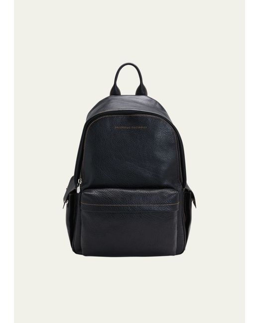 Brunello Cucinelli Grained Leather Backpack