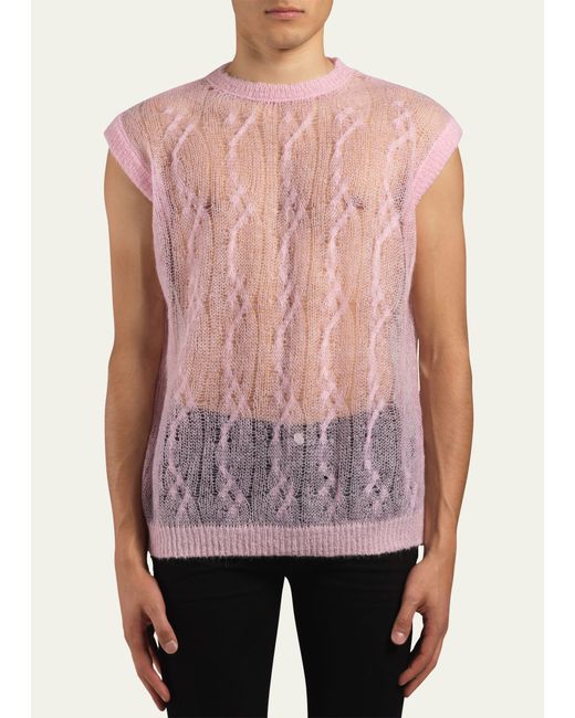 Amiri Open Cable-Knit Sleeveless Sweater