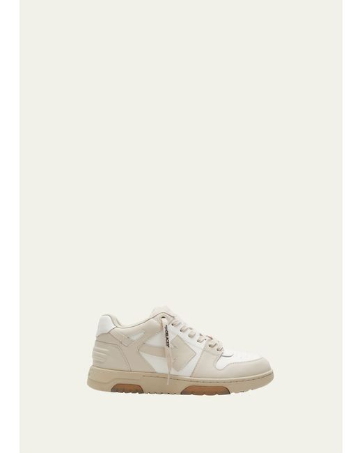 Off-White Out of Office Bicolor Leather Low-Top Sneakers