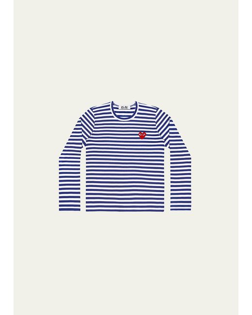 Comme Des Garçons Striped T-Shirt with Small Heart