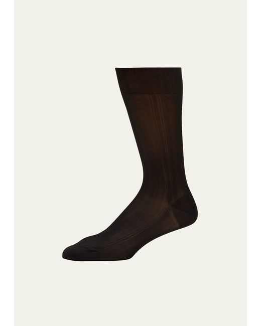 Bresciani Formal Silk Crew Socks