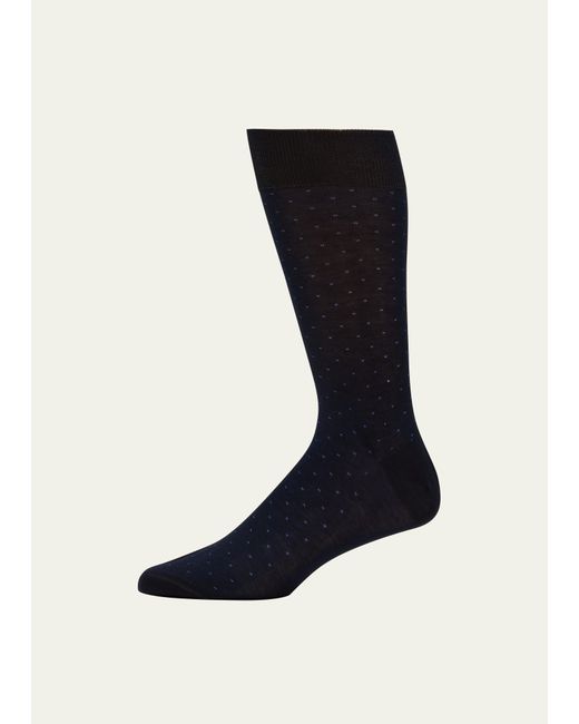 Bresciani Cotton Pindot Mid-Calf Socks