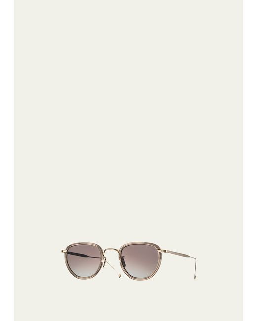 Eyevan Acetate/Metal Round Sunglasses