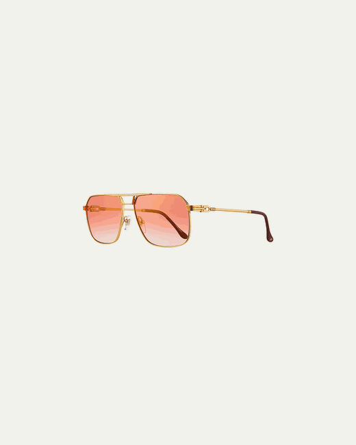Vintage Frames Company Governor Gold-Plated Aviator Sunglasses