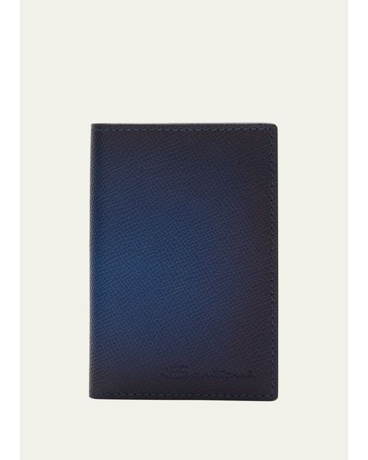 Santoni Vertical Leather Bifold Card Case