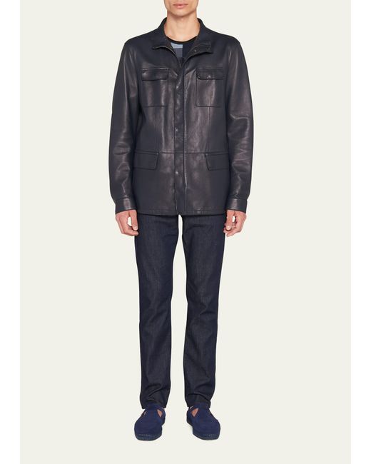 Giorgio Armani Leather Field Jacket
