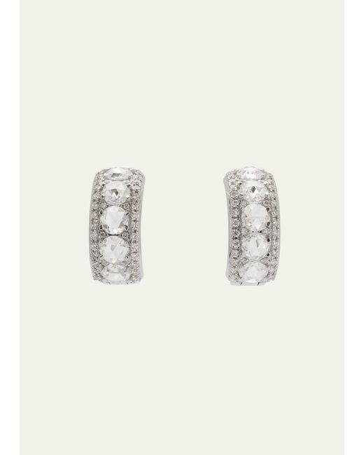 64 Facets 18K Gold Huggie Earrings with Diamonds