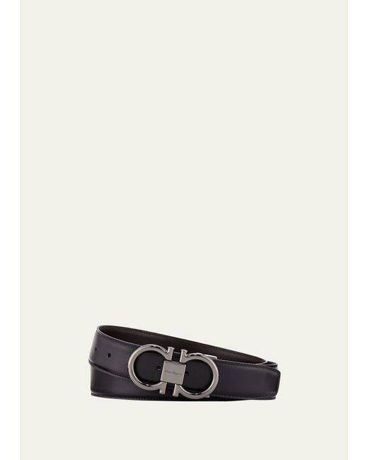 Ferragamo Double-Gancini Reversible Leather Belt
