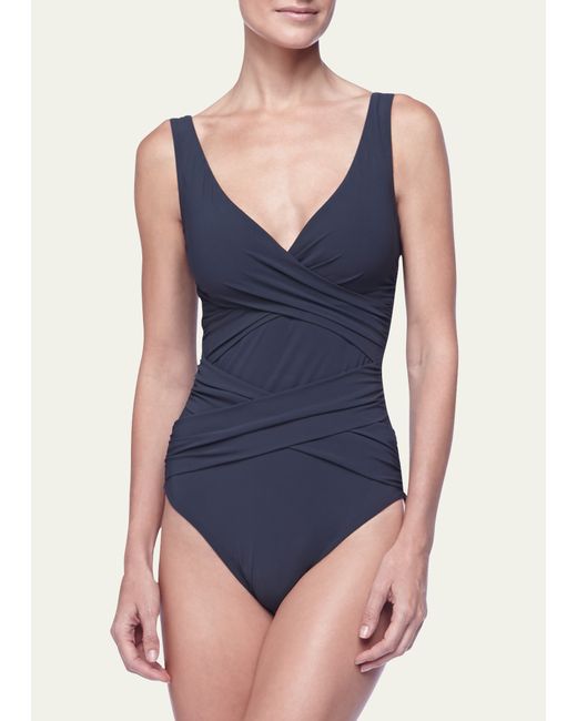 Karla Colletto Criss-Cross One-Piece Swimsuit