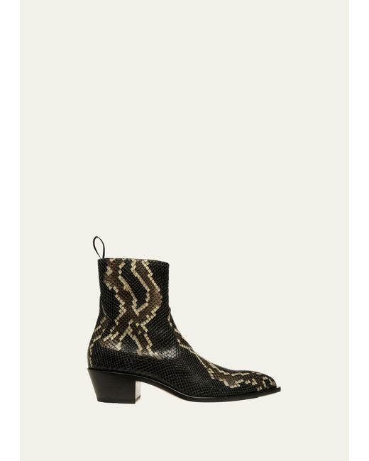 Bally Gaiman Heeled Snake-Print Leather Boot