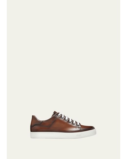 Berluti Burnished Leather Low-Top Sneakers