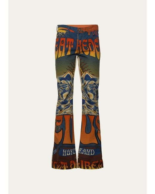 Cout de la Liberte Multi-Denim 70s Artwork Flare Jeans