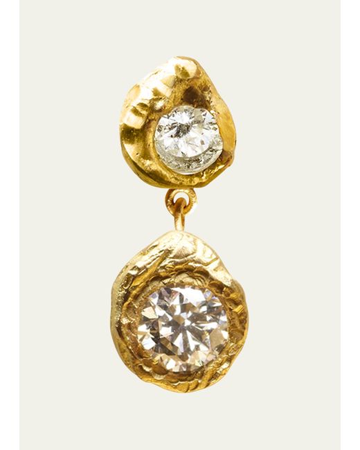 Elhanati 18K Solid Gold Earring with Top Wesselton VVS Diamonds Single