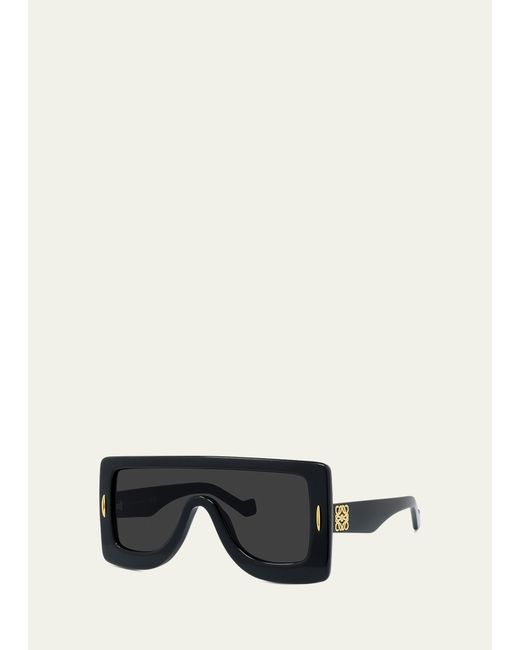 Loewe Anagram Acetate Metal Shield Sunglasses