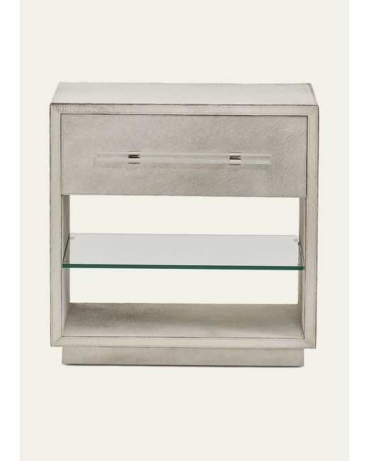 Interlude Home Cassian Hair on Hide Bedside Chest