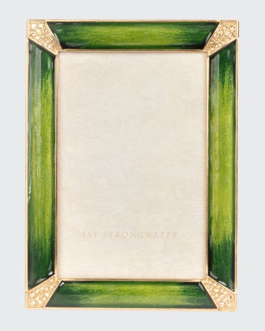 Jay Strongwater Leland Pave Corner Picture Frame 4 x 6