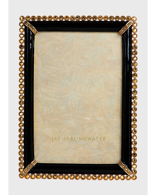 Jay Strongwater Black Lorraine Stone-Edge 4 x 6 Picture Frame