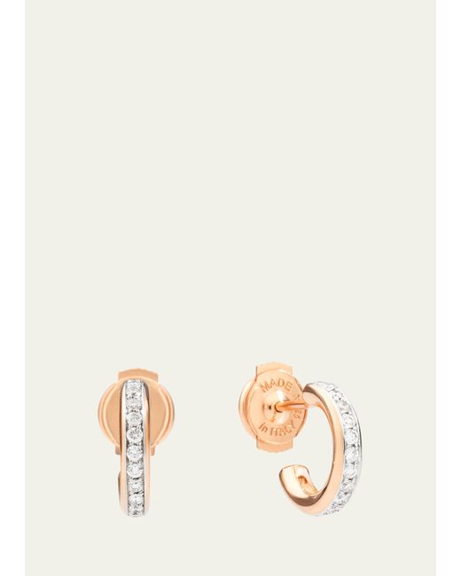 Pomellato 18K Rose Gold Iconica Diamond Mini Hoop Earrings