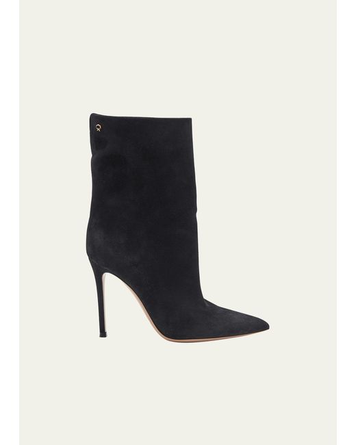 Gianvito Rossi Suede Stiletto Ankle Booties