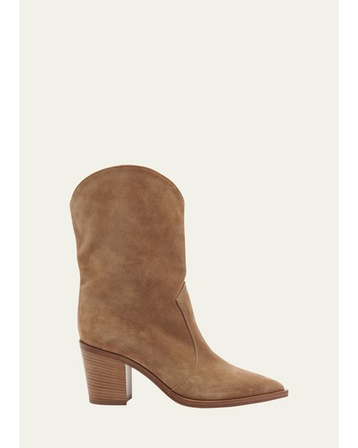 Gianvito Rossi Suede Western Short Boots
