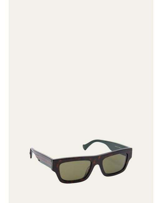 Gucci Rectangle Acetate Sunglasses with Logo