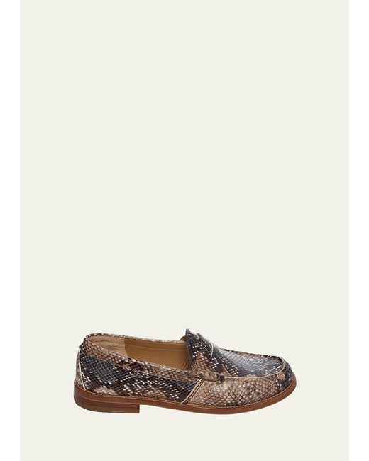 Rhude Print Leather Penny Loafers