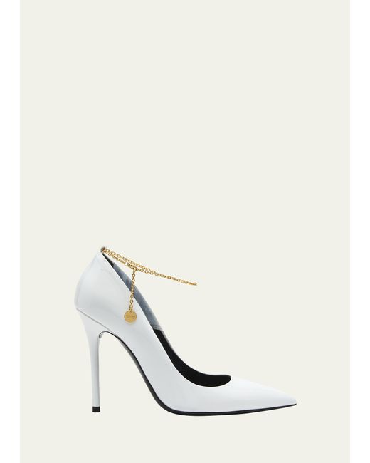 Tom Ford 105mm Patent Leather Anklet Pumps
