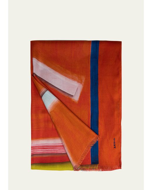 Akris Abstract-Print Cashmere/Silk Scarf