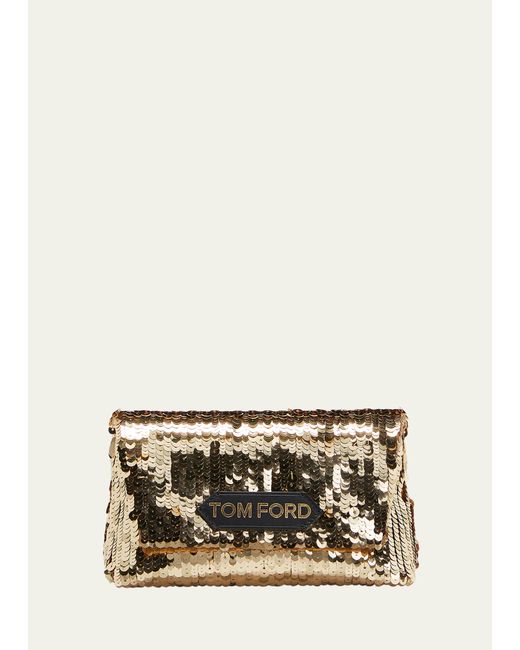 Tom Ford Mini Label Sequins Chain Shoulder Bag