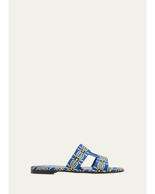 Manolo Blahnik Chus Printed Flat Slide Sandals