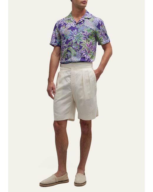 Ralph Lauren Purple Label Archer Floral Silk Camp Shirt