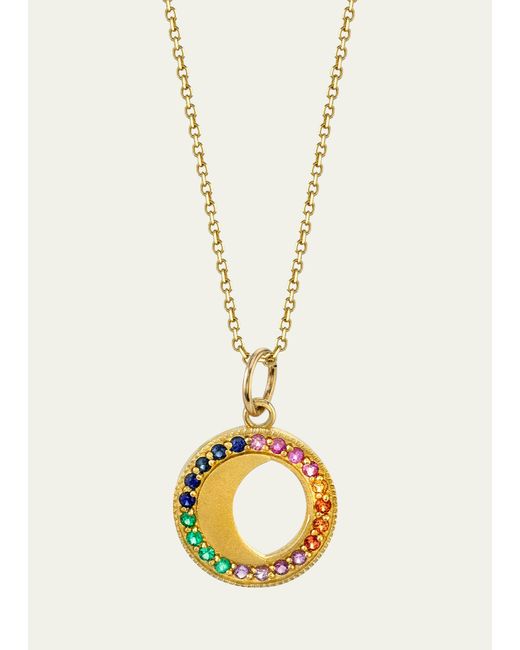 Andrea Fohrman Waning Waxing Moon Phase Multi-Sapphire Necklace