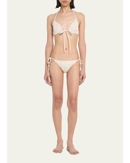Lisa Marie Fernandez Striped Two-Piece Triangle Bikini Set