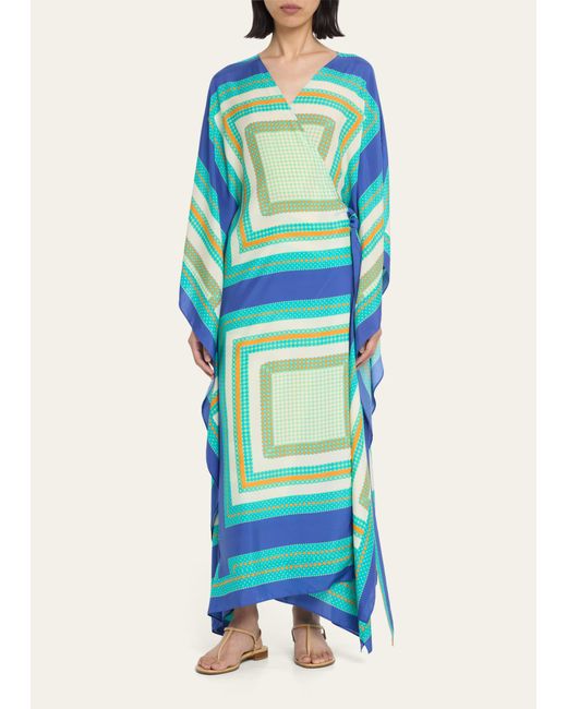 Simkhai Isabell Scarf-Print Voile Robe Coverup
