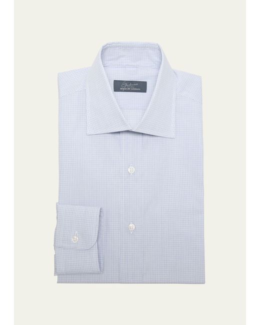Bergdorf Goodman Micro-Check Cotton Dress Shirt