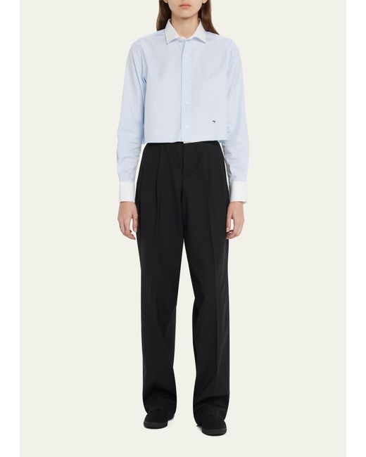 Hommegirls Cropped Shirt with Contrast Collar