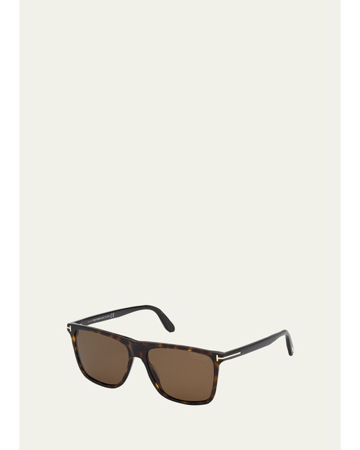 Tom Ford Fletcher Polarized Square Plastic Sunglasses