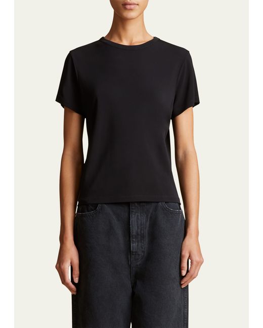 Khaite Emmylou Short-Sleeve Cotton T-Shirt