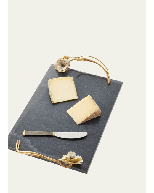 Michael Aram Anemone Large Cheese Board with Knife