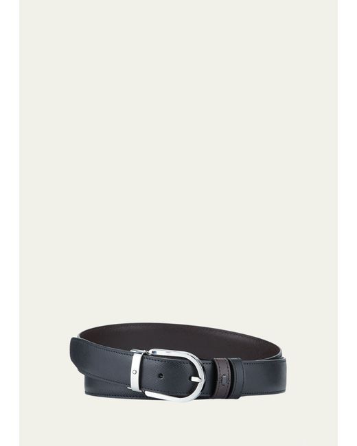 Montblanc Horseshoe-Buckle Reversible Leather Belt
