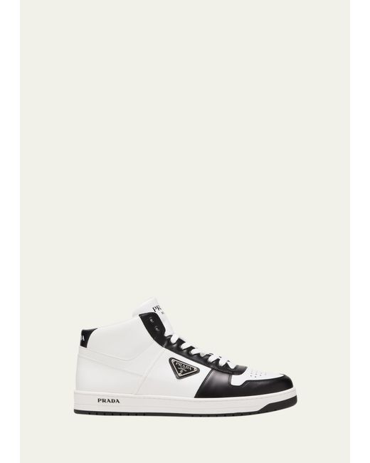 Prada Downtown Leather High-Top Sneakers