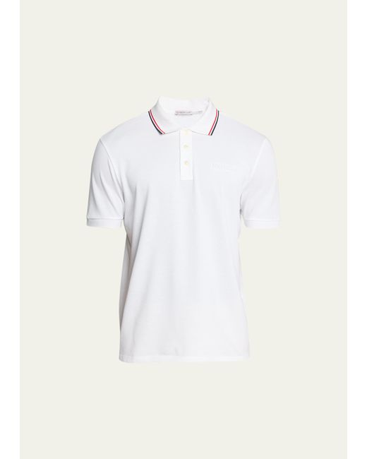 Moncler Archivio Pique Tipped-Collar Polo Shirt