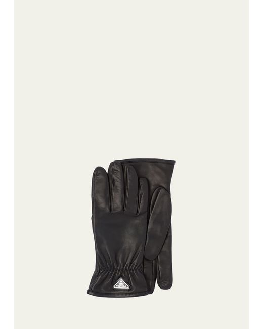Prada Napa Gloves with Triangle Logo