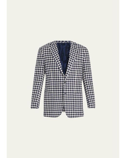 Kiton Houndstooth Check Two-Button Sport Coat