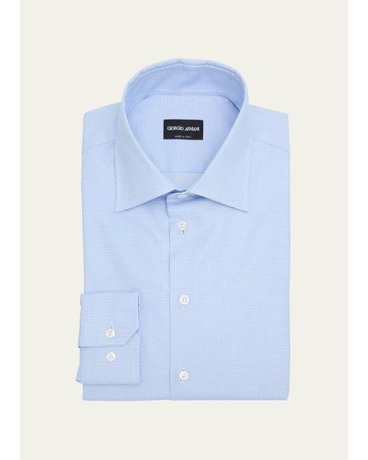 Giorgio Armani Micro-Print Cotton Dress Shirt