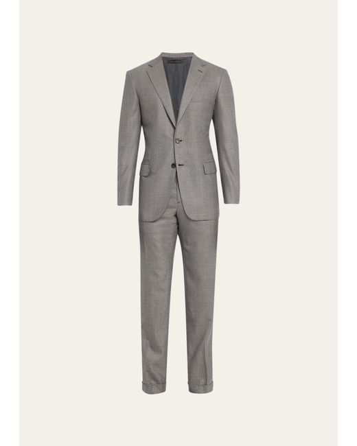 Brioni Brun Super 150s Wool Plaid Suit