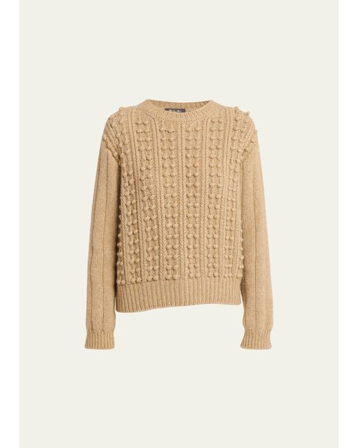 Loro Piana Erdenet Cashmere-Blend Ball Knit Sweater