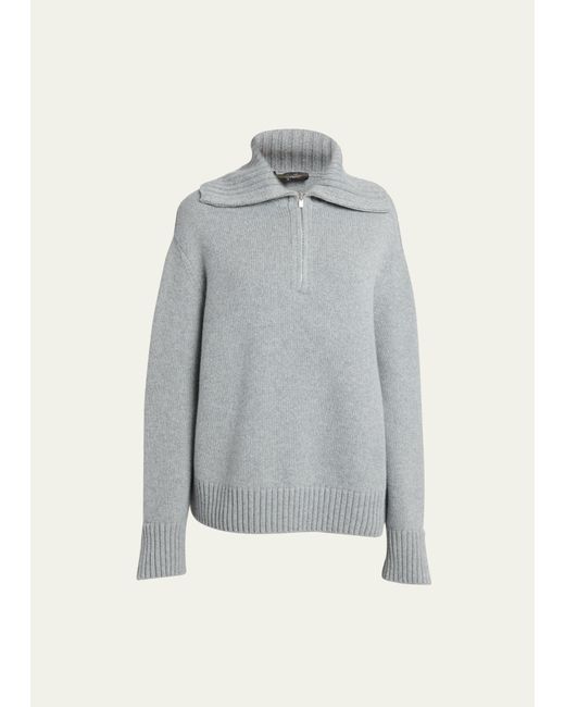 Loro Piana Parksville Cashmere Quarter-Zip Sweater